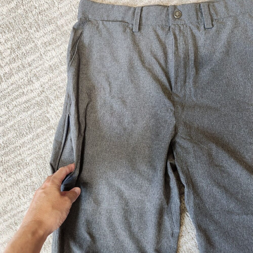 Coolibar men's Sun Protection Avalos Travel Pants Heather Gray size 36 x 30 - Picture 3 of 10